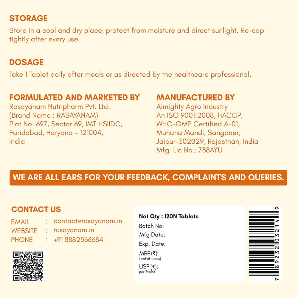 10 - Rasayanam Vitamin D3 K2 (MK-7),  120 tablet(s)  Unflavoured 