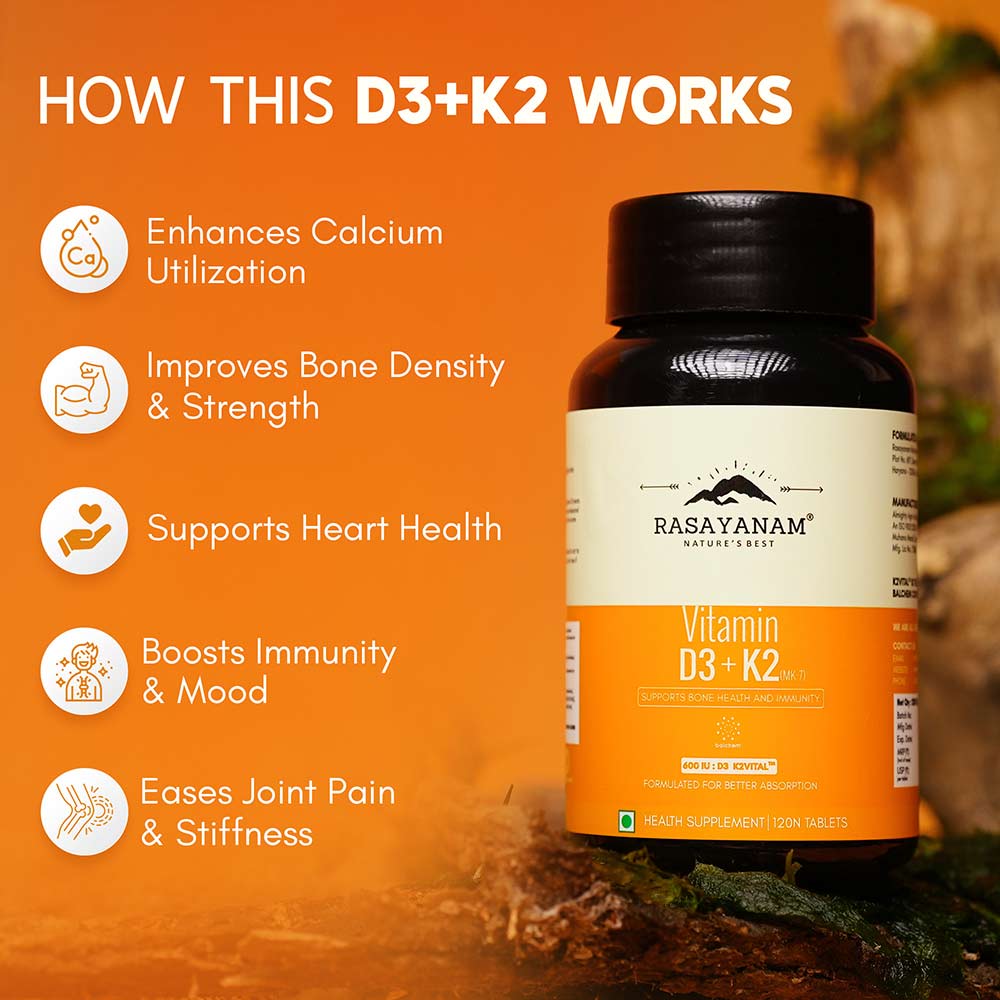 6 - Rasayanam Vitamin D3 K2 (MK-7),  120 tablet(s)  Unflavoured 