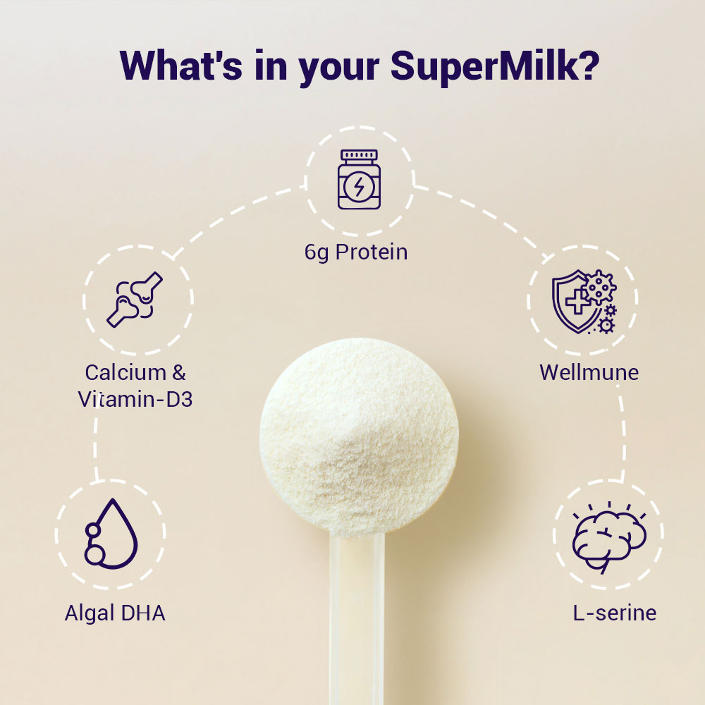 4 - Supermilk Overall Growth for 2-6 Yrs Boy/Girl,  300 g  Unsweetend Creamy Vanilla  2-6 Yrs  Boy/Girl  Overall Growth