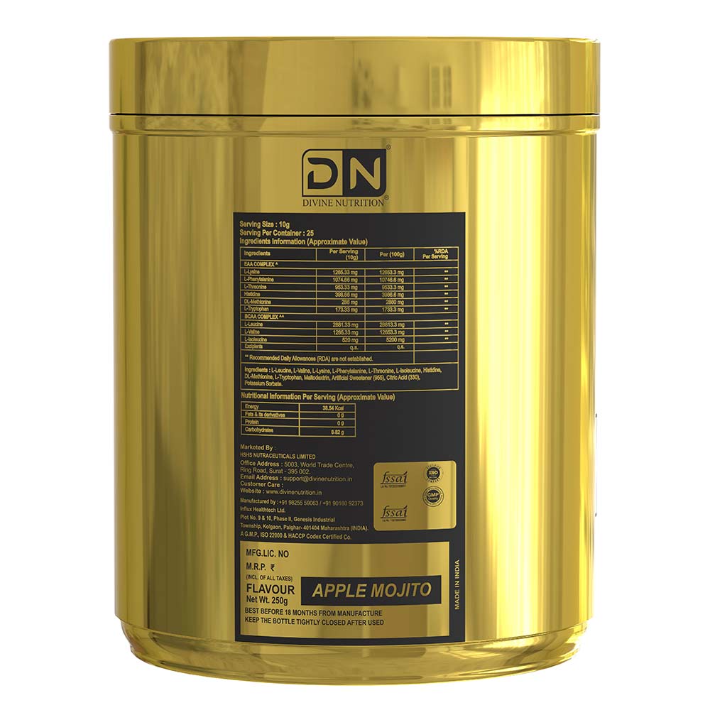 3 - Divine Nutrition EAA,  Apple Mojito  0.55 lb  25 Servings 
