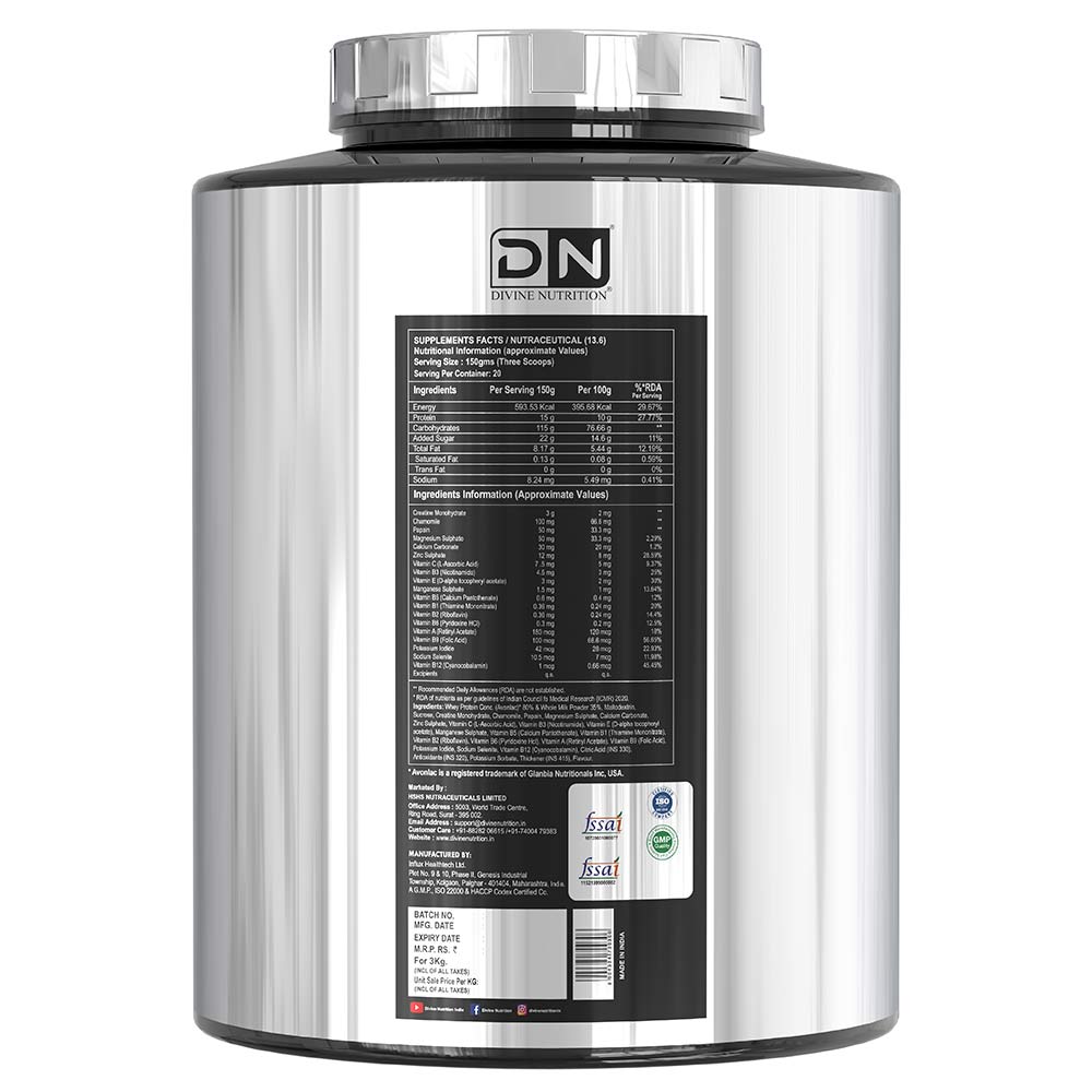 3 - Divine Nutrition Hunk Gainer,  6.6 lb  Vanilla Delight 