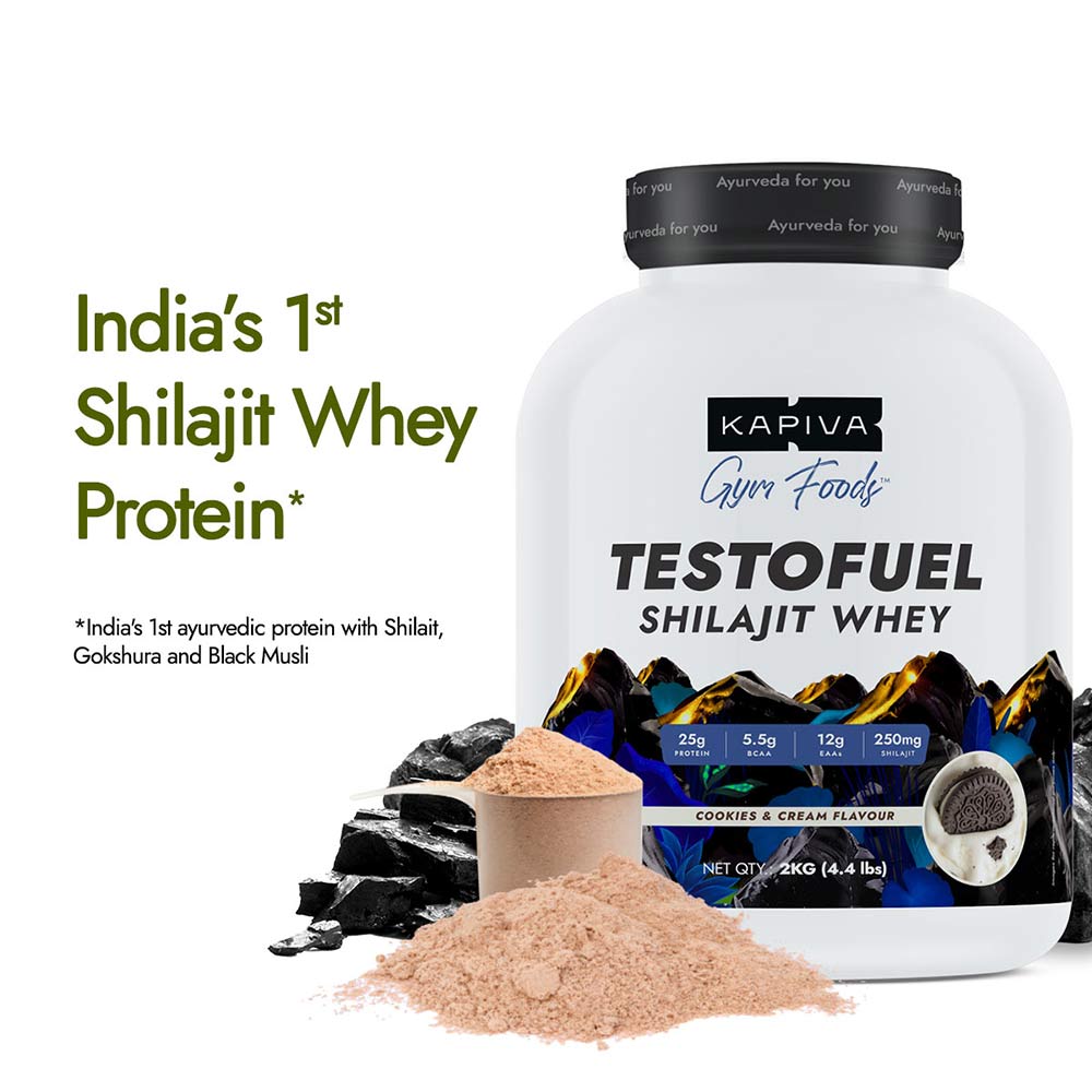 2 - Kapiva Him Foods Testofuel Shilajit Whey Protein,  4.4 lb  Cookies & Cream 