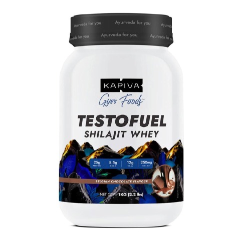 1 - Kapiva Him Foods Testofuel Shilajit Whey Protein,  2.2 lb  Belgian Chocolate 