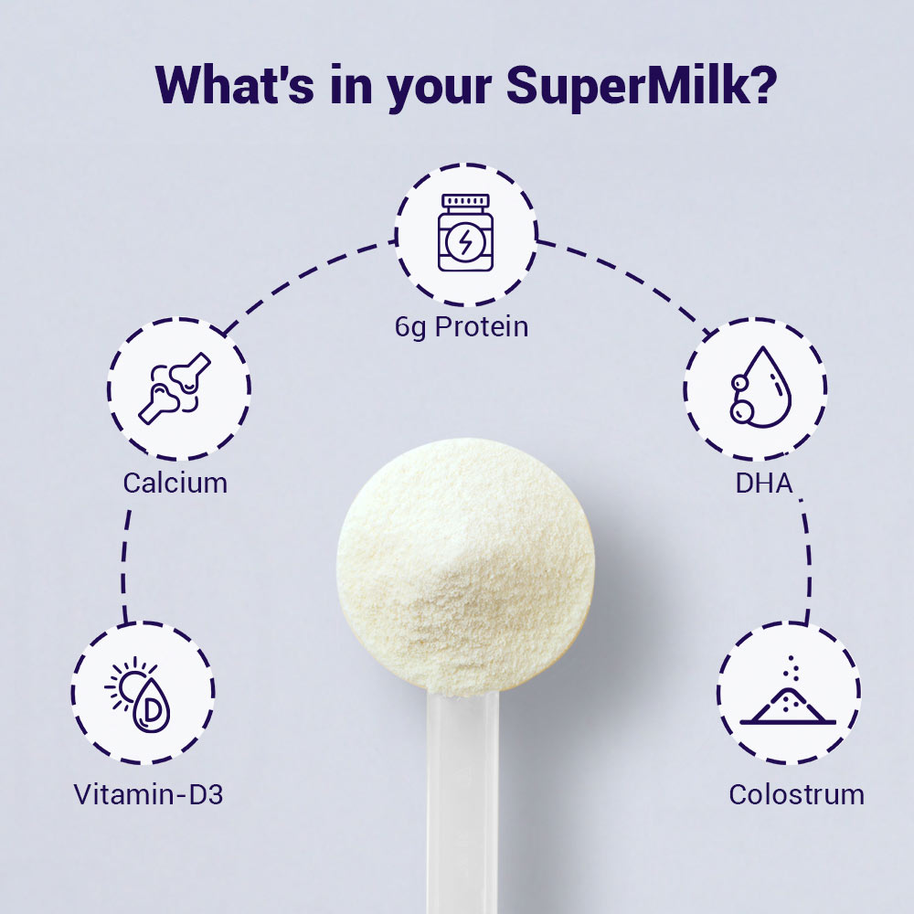 4 - Gritzo Supermilk Personalized Protein and Nutrition Drink Mix for 2-6 y Girl Overall Growth,  300 g  Creamy Vanilla