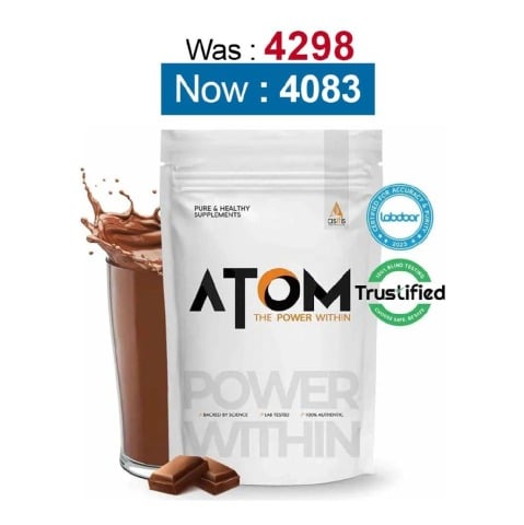 AS-IT-IS Nutrition ATOM Whey Protein with Enzymes,  4.4 lb  Double Rich Chocolate 