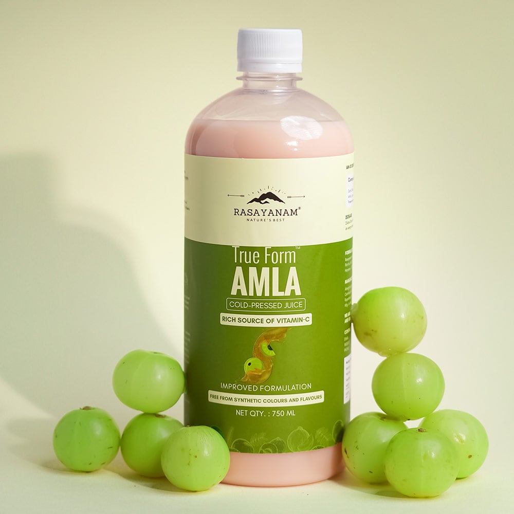 2 - Rasayanam GlucoCare Juice 750 ml & Pure Amla Juice Combo,  Natural  750 ml 