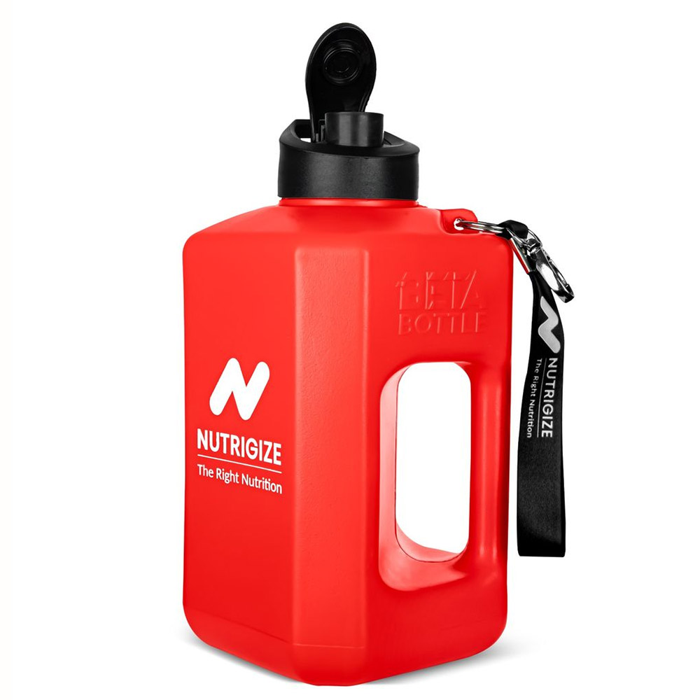 1 - GHC Nutrigize Leakproof Gallon Water Bottle with Handle,  Red  2 L 