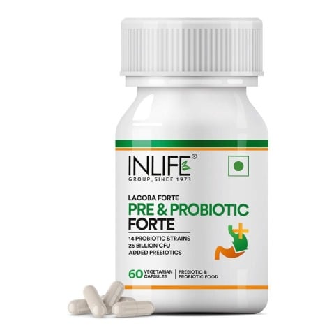 1 - INLIFE Prebiotic and Probiotics Forte Supplement,  60 capsules  Unflavoured 