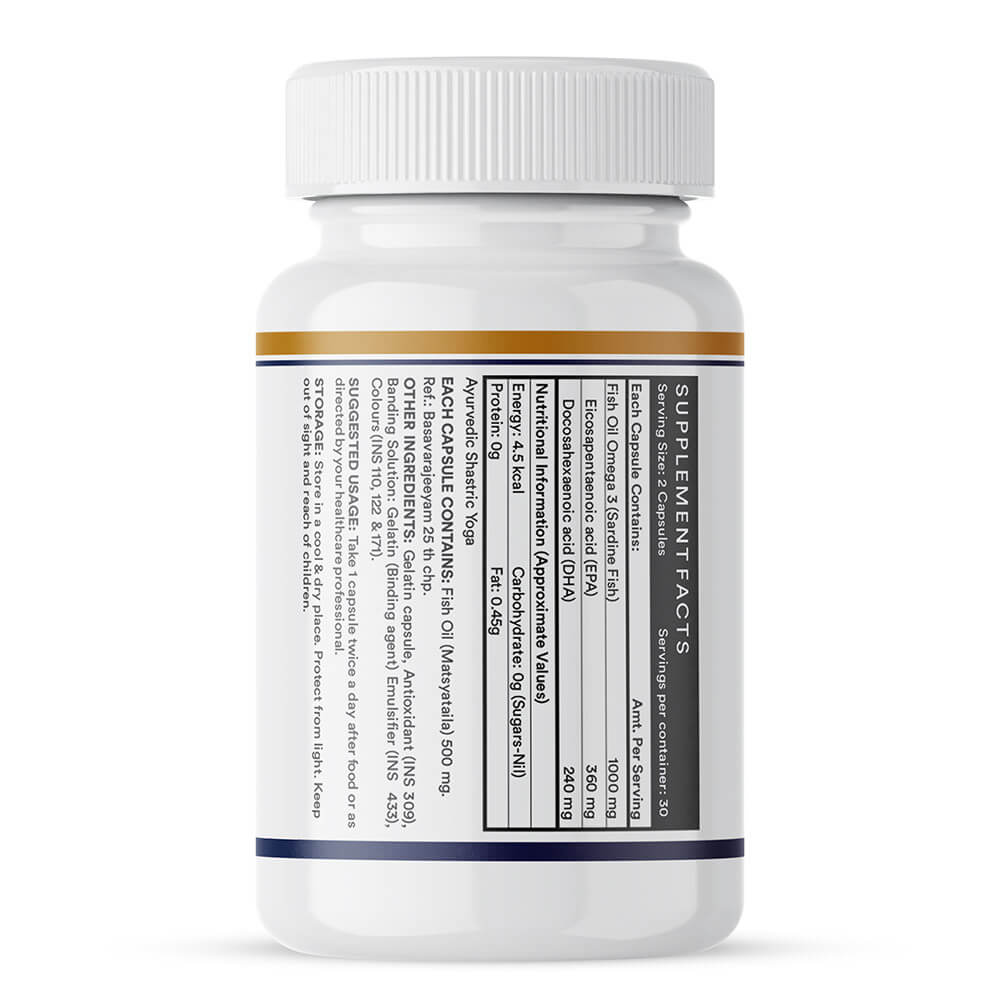 3 - INLIFE Fish Oil Double Strength Omega 3 (1000 mg),  60 capsules 
