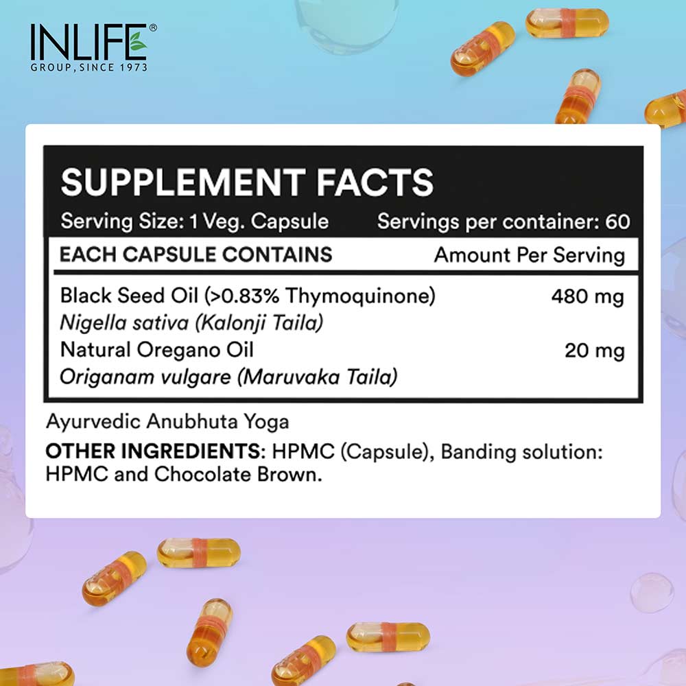 5 - INLIFE Black Seed & Oregano Oil,  60 veggie capsule(s) 