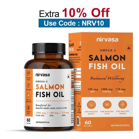 Nirvasa Omega 3 Salmon Fish Oil,  60 softgels 