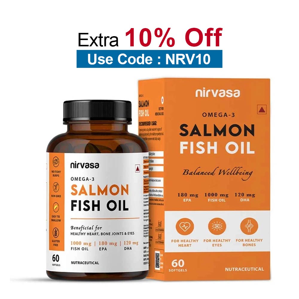 Nirvasa Omega 3 Salmon Fish Oil,  60 softgels 