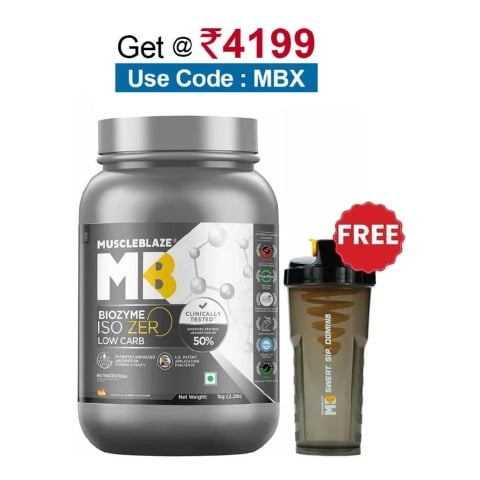 MuscleBlaze Biozyme Iso-Zero,  2.2 lb  Low Carb Tropical Mango 