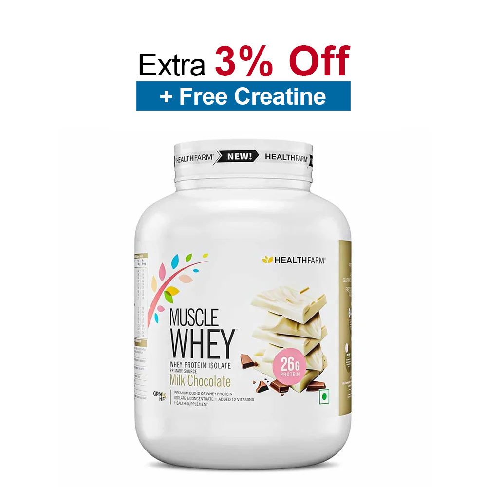 Healthfarm Muscle Whey,  4.4 lb  Milk Chocolate 