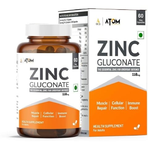 1 - AS-IT-IS Nutrition ATOM Zinc Gluconate 118mg,  60 veggie capsule(s) 