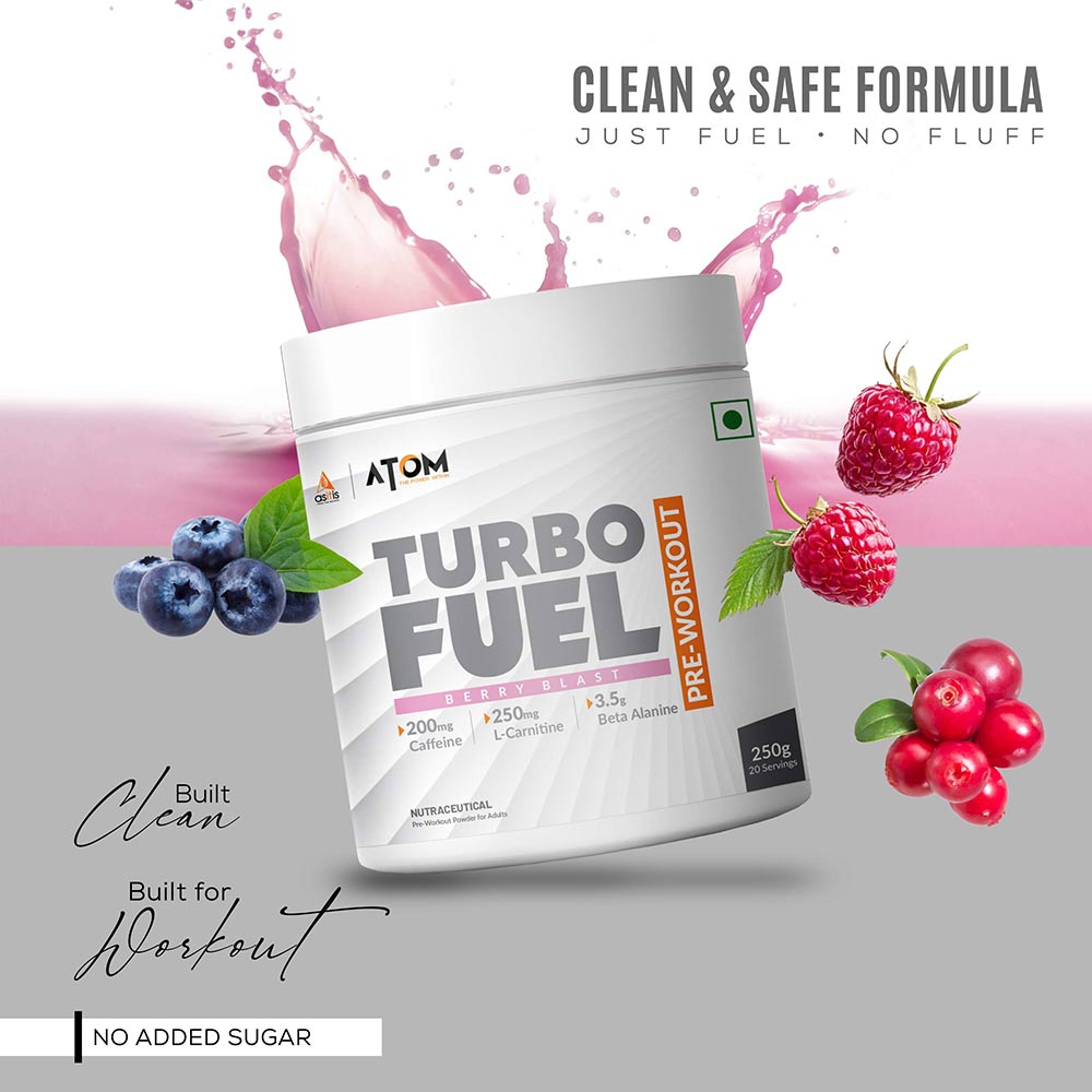 8 - AS-IT-IS Nutrition ATOM Turbo Fuel Pre-Workout,  0.55 lb  Berry Blast 