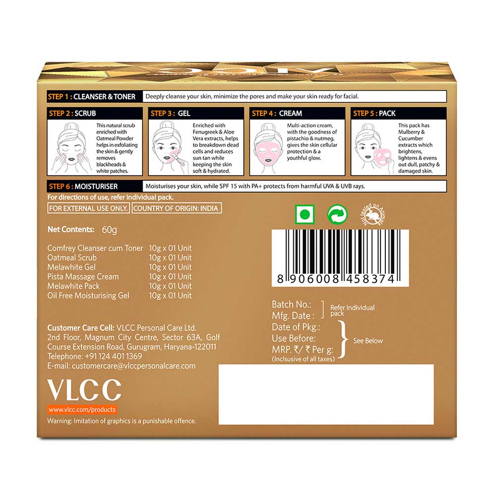 10-(7 - VLCC Single Facial Kit,  60 g  Anti Tan 