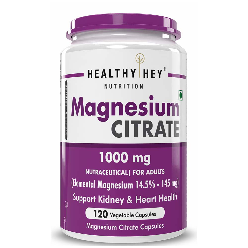 1 - HealthyHey Nutrition Magnesium Citrate,  Unflavoured  120 capsules 