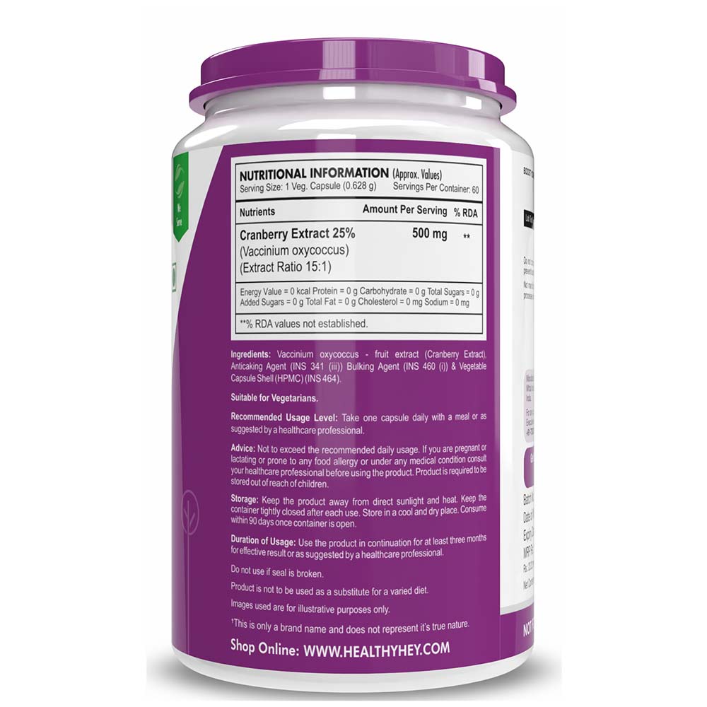 2 - HealthyHey Nutrition Natural Cranberry Extract,  60 veggie capsule(s) 