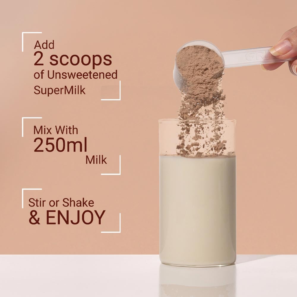 6 - Supermilk Gritzo Overall Growth for Boy 7-12 Yrs Protein & Nutrition Drink Mix,  800 g  Double Chocolate