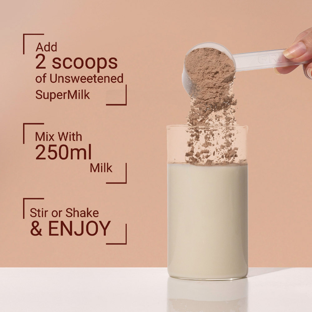 8 - Supermilk Gritzo Height+ for 7-12 Yrs Girls Personalized Protein & Nutrition Drink Mix,  800 g  Double Chocolate