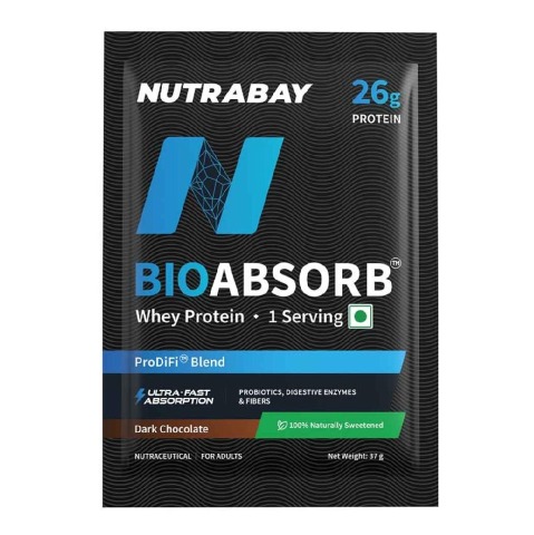 1 - Nutrabay BioAbsorb Whey Protein,  0.07 lb  Dark Chocolate 