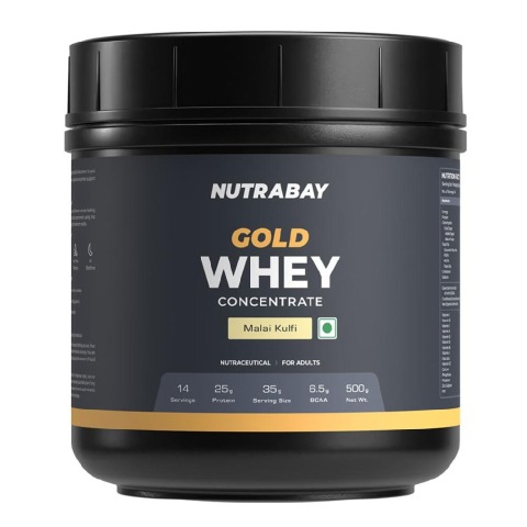 1 - Nutrabay Gold Concentrate Whey Protein,  1.1 lb  Malai Kulfi 