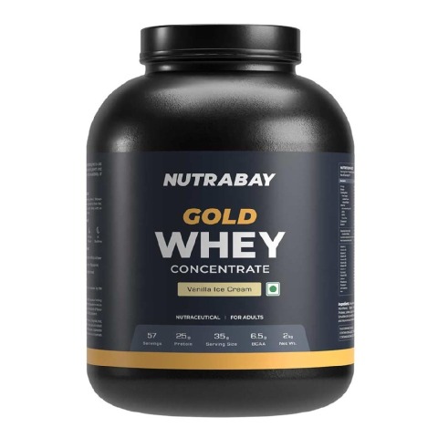 1 - Nutrabay Gold Concentrate Whey Protein, 4.4 lb Vanilla Ice Cream