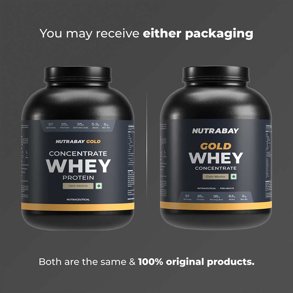 2 - Nutrabay Gold Concentrate Whey Protein,  4.4 lb  Cafe Mocha 