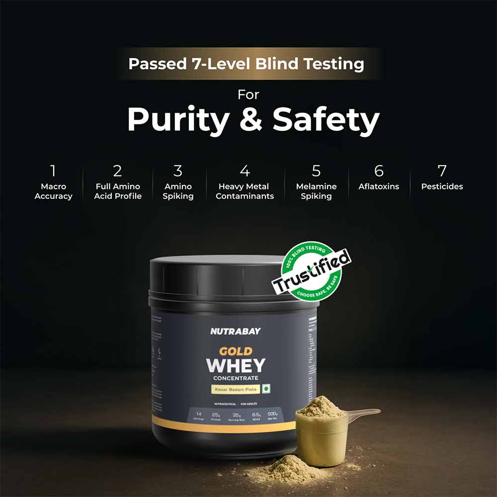 4 - Nutrabay Gold Concentrate Whey Protein,  1.1 lb  Kesar Badam Pista 