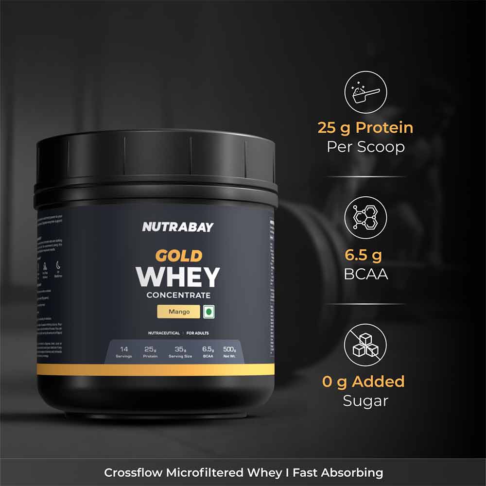 3 - Nutrabay Gold Concentrate Whey Protein,  1.1 lb  Mango 