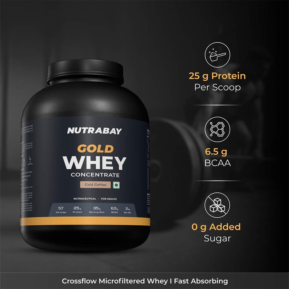 3 - Nutrabay Gold Concentrate Whey Protein,  4.4 lb  Cold Coffee 