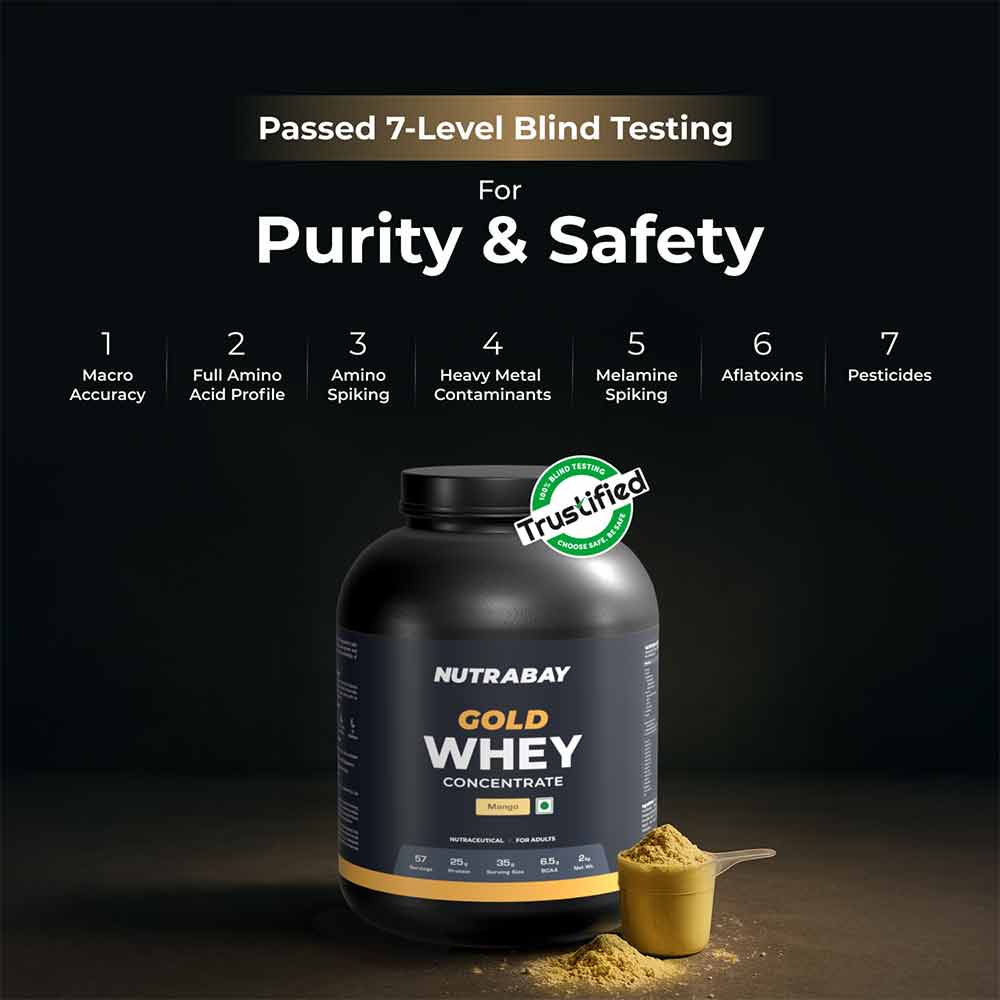 4 - Nutrabay Gold Concentrate Whey Protein,  4.4 lb  Mango 