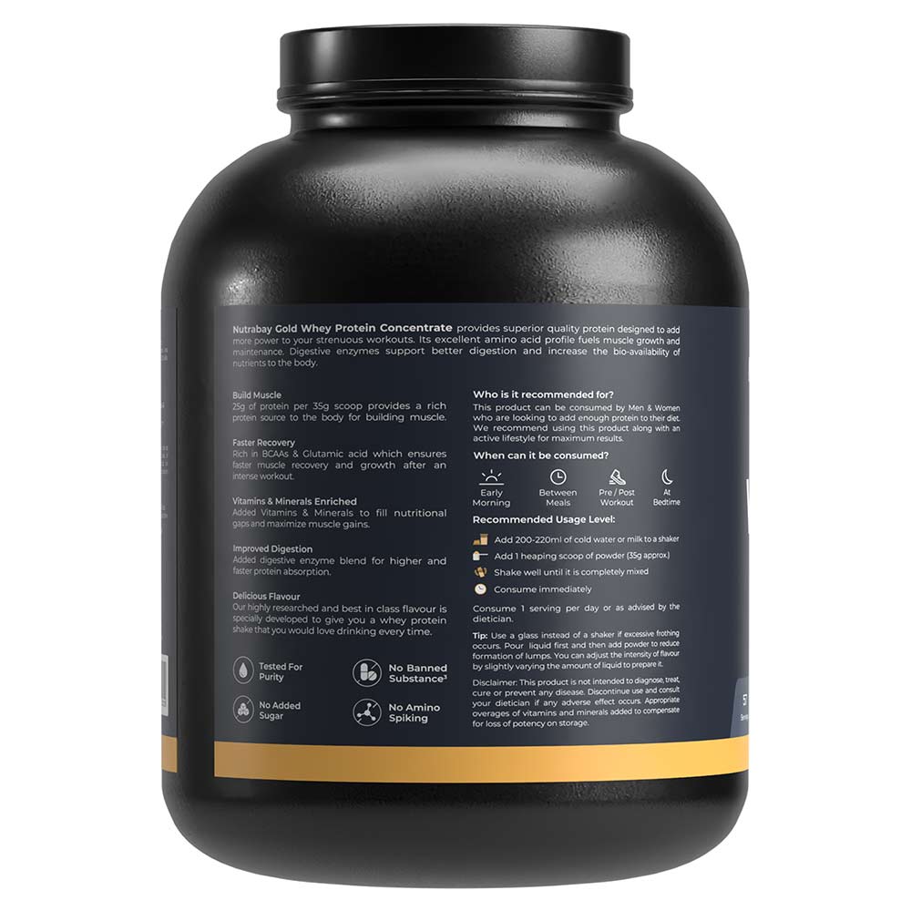 7 - Nutrabay Gold Concentrate Whey Protein,  4.4 lb  Mango 