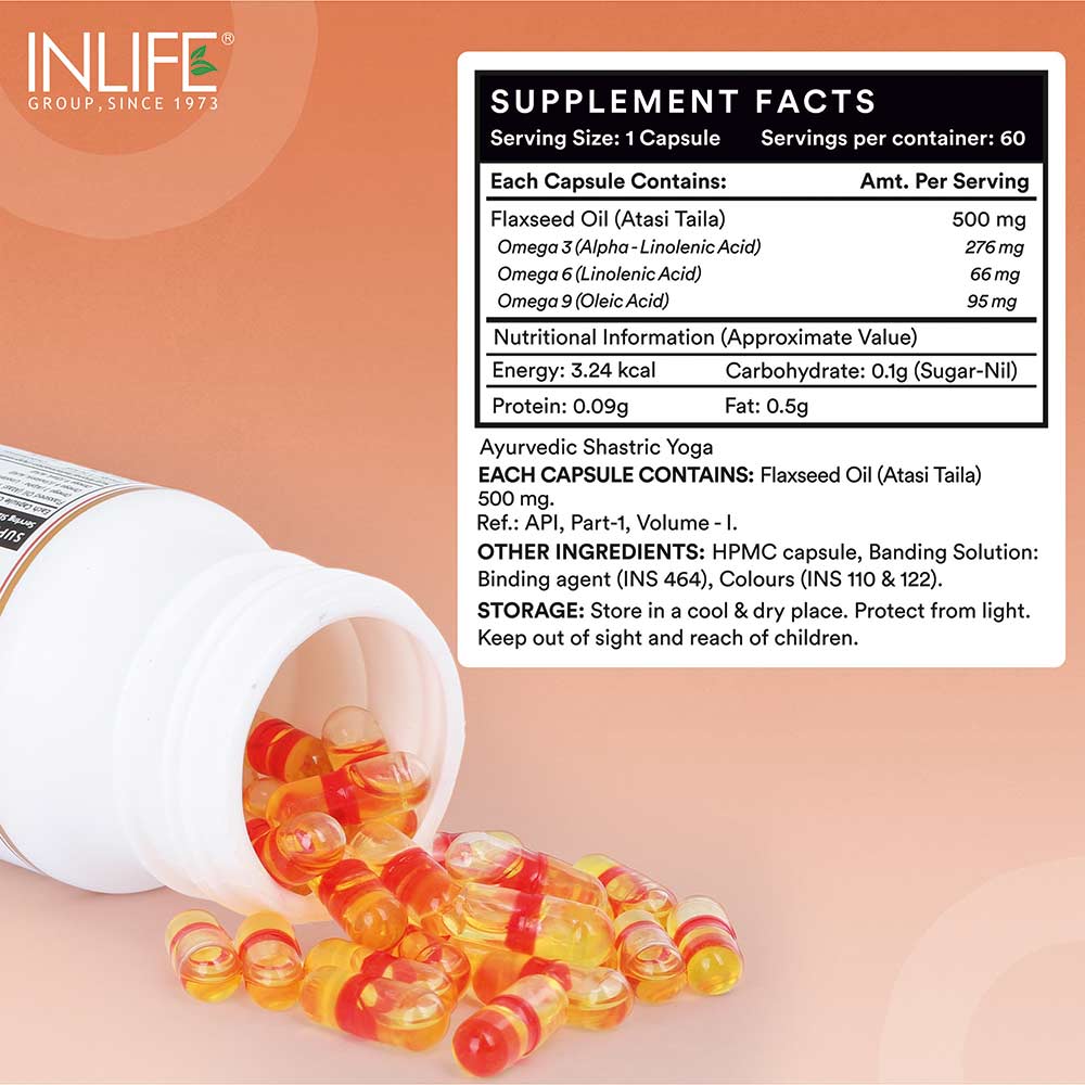 5 - INLIFE Flaxseed Oil-Omega 3,6,9,  60 veggie capsule(s) 