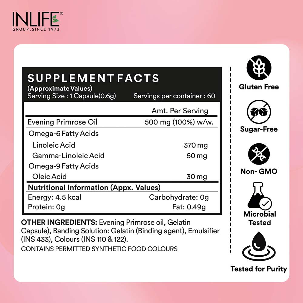 2 - INLIFE Evening Primrose Oil,  60 capsules 