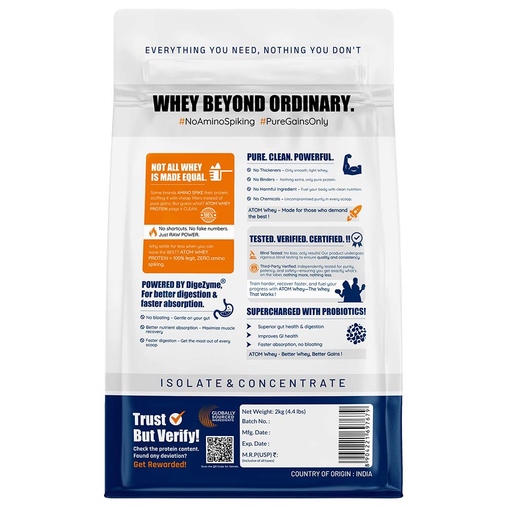 3 - AS-IT-IS Nutrition ATOM Whey Protein with Enzymes,  4.4 lb  Double Rich Chocolate 