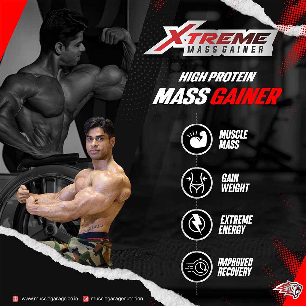 5 - Muscle Garage Xtreme Mass Gainer,  9.92 lb  Choco Caramel 