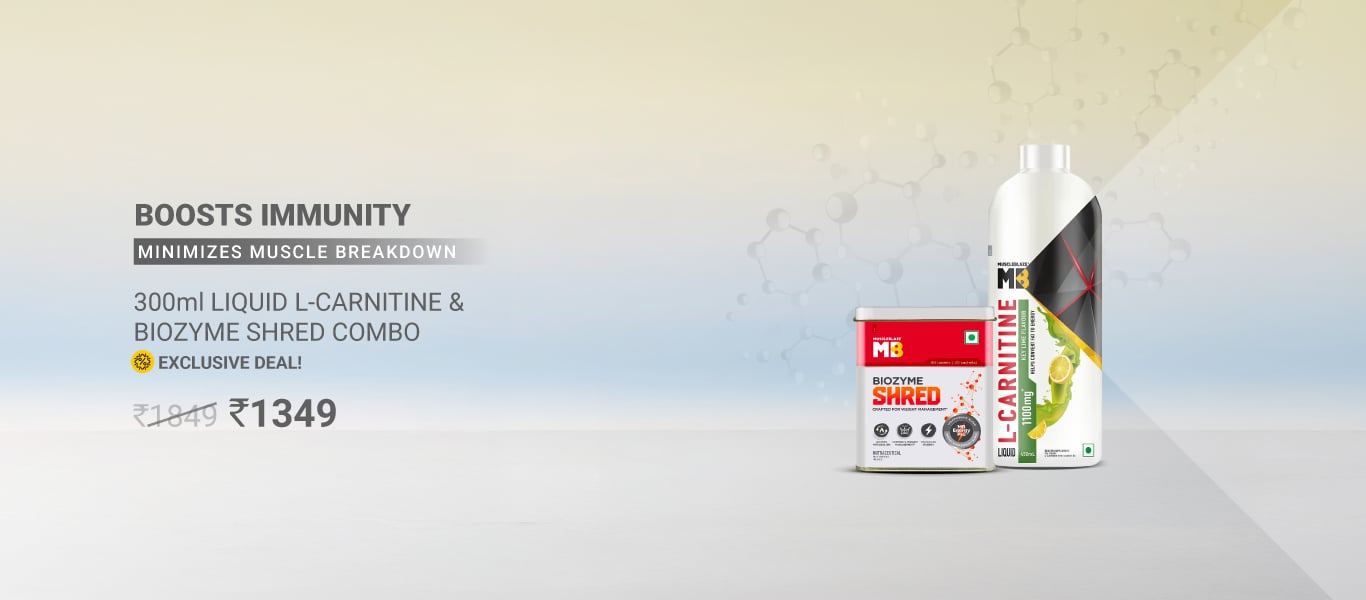 Exclusive Deal: Liquid L-Carnitine 300ml & Biozyme Shred 90 Tabs Combo @ 1349