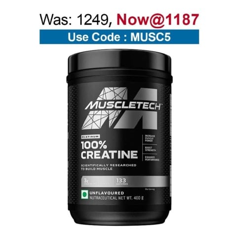 MuscleTech Platinum 100% Creatine,  Unflavoured  0.88 lb 
