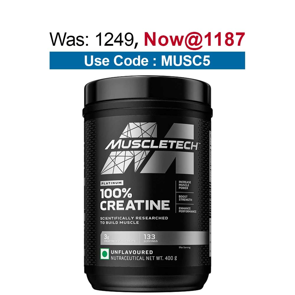 MuscleTech Platinum 100% Creatine,  Unflavoured  0.88 lb 