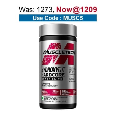 MuscleTech Hydroxycut Hardcore Super Elite,  100 veggie capsule(s)  Unflavoured 