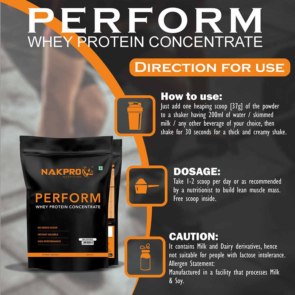 3 - Nakpro Perform Whey Protein Concentrate,  4.4 lb  Unflavoured (Pack of 2) 