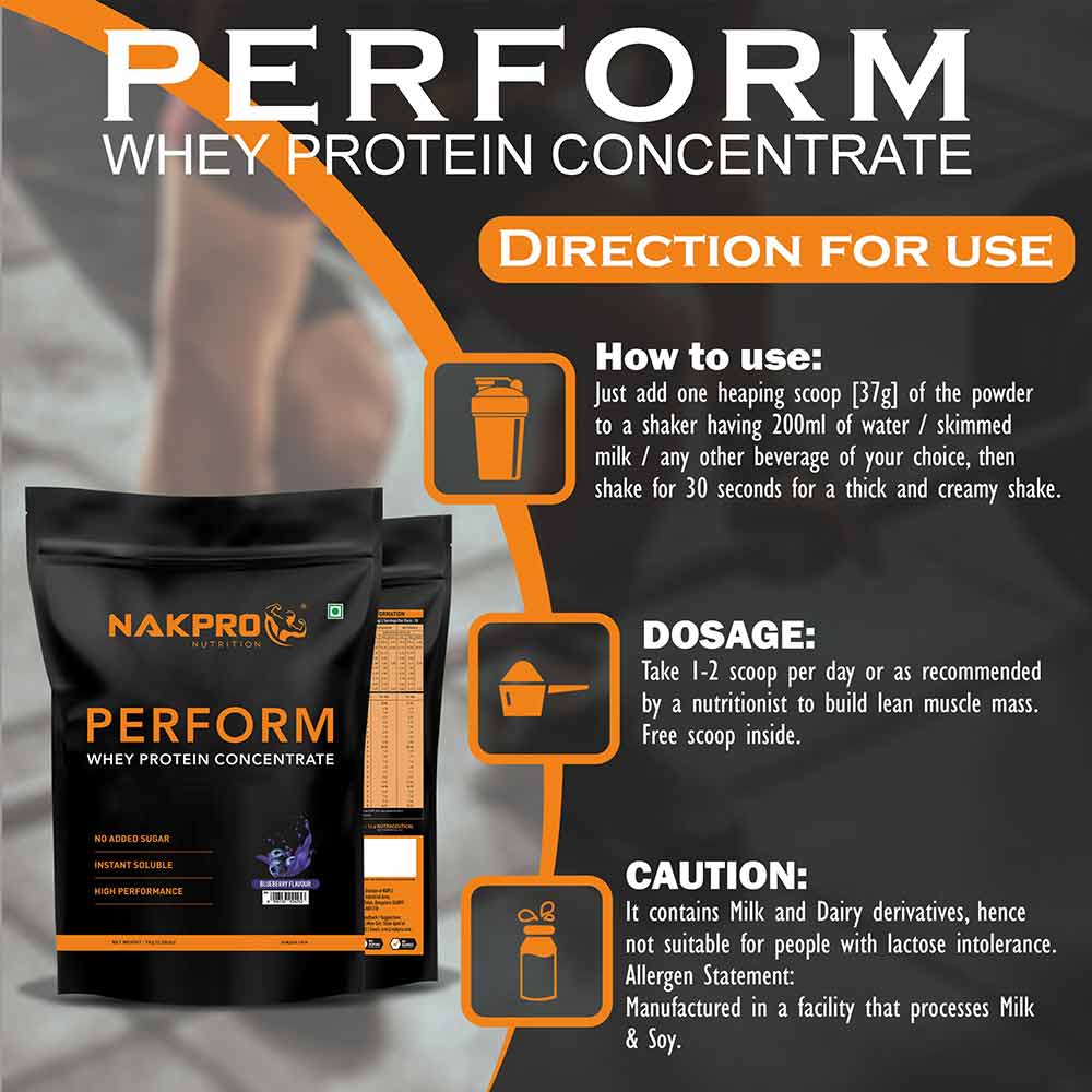 3 - Nakpro Perform Whey Protein Concentrate,  1.1 lb  Mango 