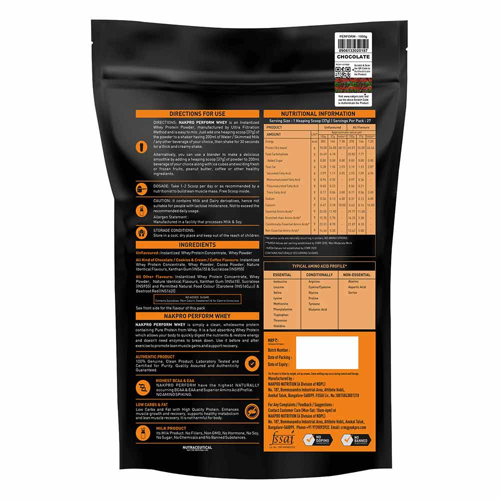2 - Nakpro Perform Whey Protein Concentrate,  2.2 lb  Chocolate 