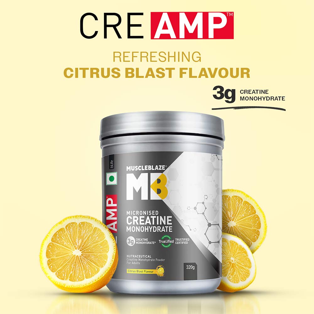 2 - MuscleBlaze Creatine Monohydrate CreAMP,  0.55 lb  Citrus Blast