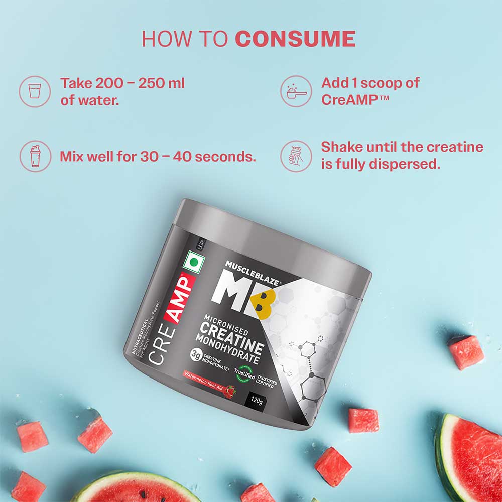 1 - MuscleBlaze Creatine Monohydrate CreAMP,  Watermelon Kool Aid  0.26 lb