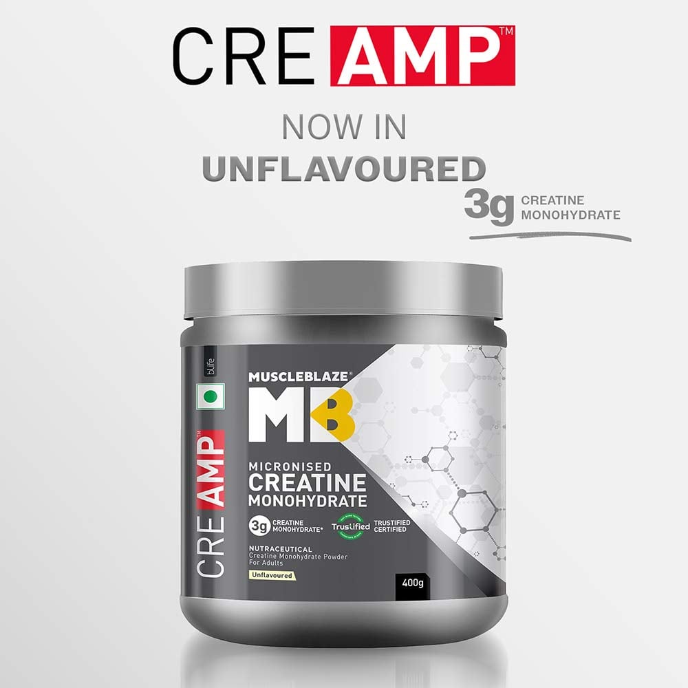 2 - MuscleBlaze Creatine Monohydrate CreAMP,  Unflavoured  0.88 lb