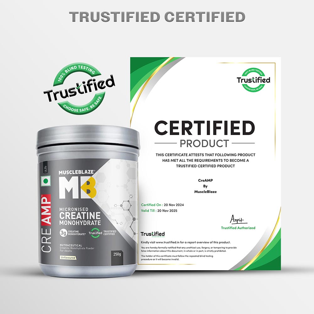 5 - MuscleBlaze Creatine Monohydrate CreAMP,  Unflavoured  0.55 lb