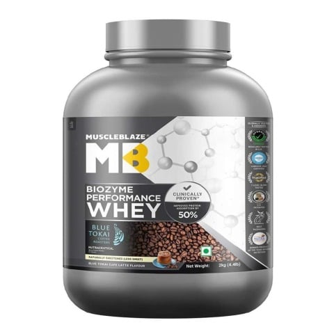 2 - MuscleBlaze Biozyme Performance Whey, 4.4 lb Blue Tokai Cafe Latte